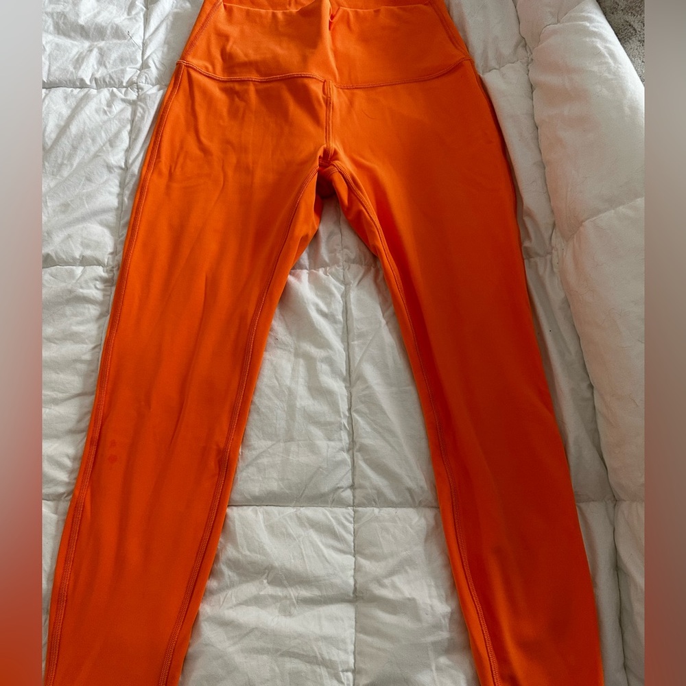 Lululemon Athletica Orange High-Waisted Leggings